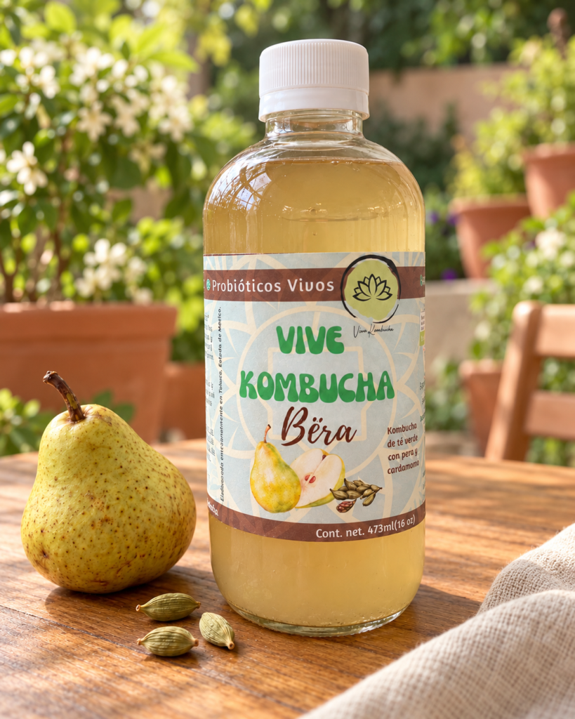 Kombucha BËRA (pera y cardamomo)